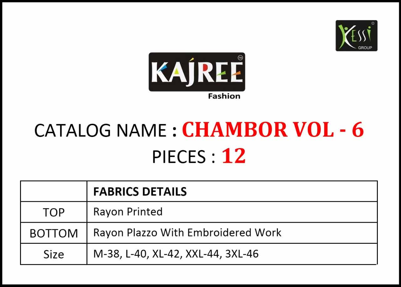 Kajree Fashion Chambor Vol 6 Kurti With Palazzo Catalog Kajree Fashion Chambor Vol 6 Kurti With Palazzo Catalog